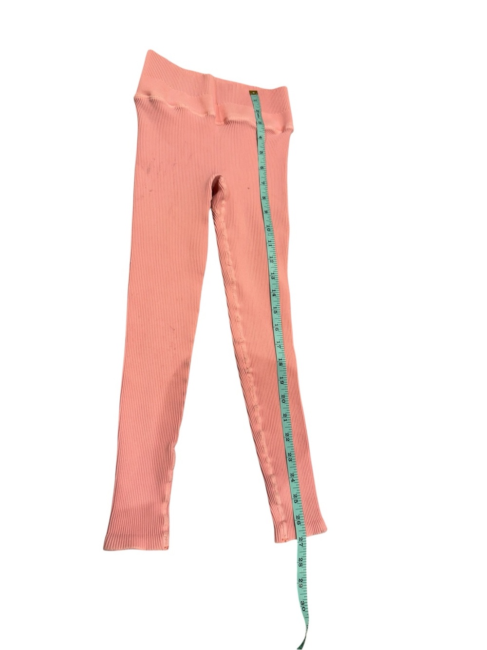 NUX Pink Coral Ribbed Leggings in Size Large - Picture 4 of 12